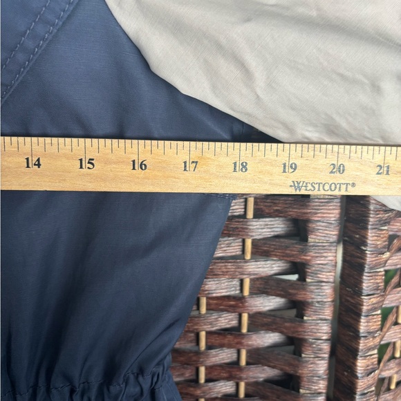 Laundry By Shelli Segal Navy & Tan Colorblock Trench Coat Leopard Lining Small - Picture 6 of 14